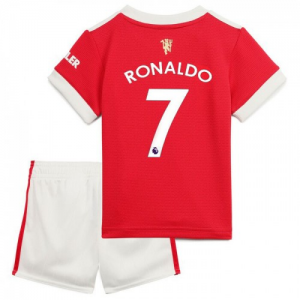Manchester United Cristiano Ronaldo 7 Matchtröjor Barn Hemma Fotbollströja 2021 2022 - Kortärmad