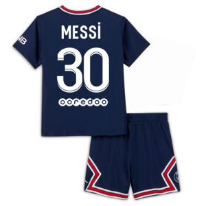 Paris Saint-Germain Lionel Messi 30 Matchtröjor Barn Hemma Fotbollströja 2021 2022 - Kortärmad
